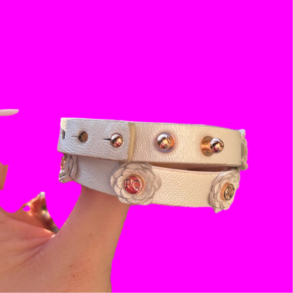 Rustic Cuff Meagen Double Wrap 3D Rose Gold white bracelet jewelry sorority - Picture 3 of 3